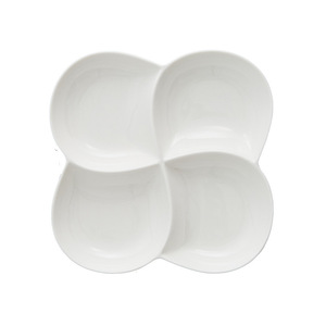 Plato de Porcelana de Cuatro Compartimentos con Diseño de Flor de Ciruelo, Apto para Microondas, Diseño Moderno y Minimalista, Vajilla para Hotel, <span class=keywords><strong>Precio</strong></span> de Fábrica en China, Grande - Product Image 5