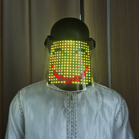 Masque LED programmable à pixels, masque facial numérique lumineux, accessoire de performance pour DJ, scène, concert, festival, club, fête