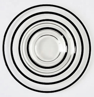 Assiette de présentation en verre YUG avec bord doré pour mariage – Ventes flash