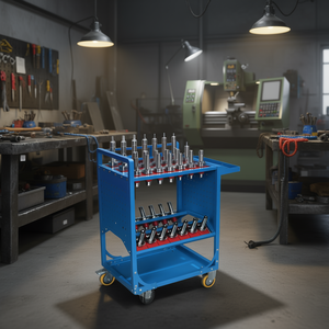 Carro de herramientas CNC con capacidad para 35 portaherramientas cónicos BT40, carro de servicio industrial con ruedas para almacenamiento de herramientas. - Product Image 2