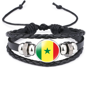 Bracelet en fil ciré tressé avec drapeau personnalisé de Sao Tomé-et-Principe, cordon réglable, souvenir culturel des petites îles, cadeau - Product Image 2
