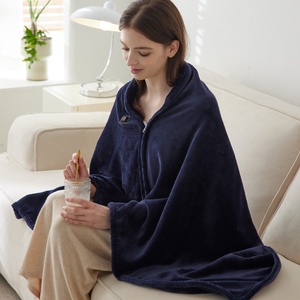 Tùy Chỉnh Văn Phòng USB Mặc Minky Sherpa Faux Lông Lông Cừu Bọc Khăn Choàng Điện Sưởi Ấm Ném Chăn Cho Mùa Đông Phụ Nữ Người Đàn Ông - Product Image 2