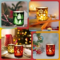 Vente en gros de pots à bougies électro-plaqués vides pour la décoration de Noël, fournitures pour la fabrication de bougies