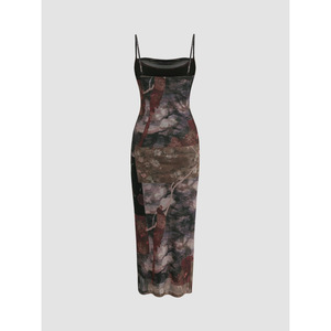 TKS Abito Mini Senza Schienale Stile Europeo e Americano, Vestito Stampato a Linea A - Product Image 6
