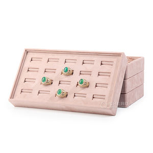 Bandeja de Exhibición de Joyería de Cuero PU de Primera Calidad, Elegante y de Lujo, Color y Tamaño Personalizables para Guardar Anillos, Colgantes y Pendientes - Product Image 1