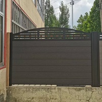 Panneau d'écran incurvé en WPC pour extérieur avec motifs creux, structure arquée, faible entretien pour l'intimité de la cour arrière, division d'espace