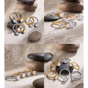 JINYOU 2985 Size 6789 Stainless Steel <strong>Cubic</strong> <strong>Zirconia</strong> <strong>Engagement</strong> <strong>Ring</strong> Heart Round CZ Pave <strong>Ring</strong> Jewelry for Wholesale - Product Image 4