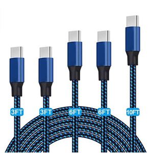 Free Custom logo 1M 2M <b>3M</b> Nylon <b>USB</b> TYPE <b>C</b> Fast Charging Data <b>Cable</b> for IPhone, Samsung Huawei Charging Data <b>Cable</b> - Product Image 1