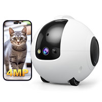 Caméra interactive pour animaux de compagnie 4MP 2.4G avec laser de patrouille automatique, robot caméra mobile pour la surveillance des bébés et des animaux domestiques