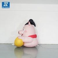 Modèle gonflable de cochon de dessin animé pour la décoration de fêtes et festivals en extérieur