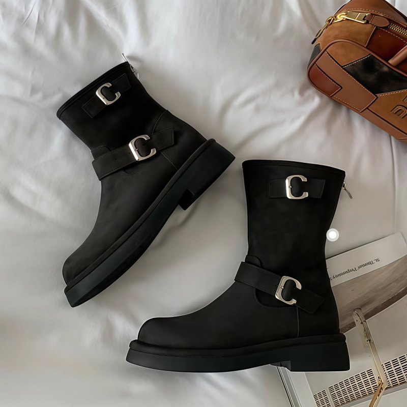 Bottines mi-mollet noires