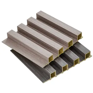 Cheap Interior Plastic Wooden Composite Covering Board Wainscoting Vinyl Timber Decorativo 3d Fluted Cladding Pvc Wpc Wall Panel
