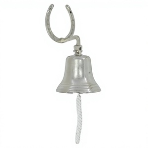 Decorative Wall Bell Horse Shoe Mount Hand Casted Technique Aluminium Bells Equestrian Style <b>Silver</b> Plating Finish - Product Image 1