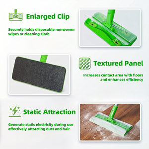 Mopa desechable para pisos, mopa plana con mango ajustable, mopa ligera para <span class=keywords><strong>limpieza</strong></span> de pisos, adecuada para paños de microfibra, <span class=keywords><strong>limpieza</strong></span> del hogar - Product Image 2