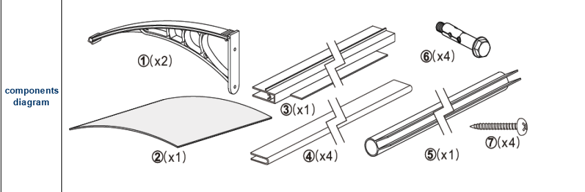 PC fenêtre porte auvent, bricolage plastique porte auvent auvent, Polycarbonate auvent fenêtre ombre