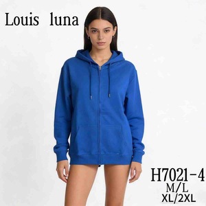 เสื้อฮู้ดซิปผู้หญิง HDJ สีน้ำเงินรอยัล ไซส์ M L XL 2XL สไตล์ลำลอง สำหรับฤดูใบไม้ร่วงและฤดูหนาว แขนยาว ผ้าถัก ดีไซน์เรียบง่าย - Product Image 3
