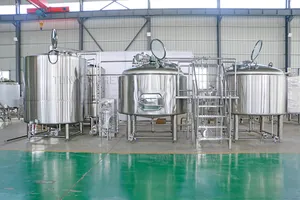 2000l 20 Hl 3-vessel Steam Semiauto Commercial Beer Brewing System For Brewery
