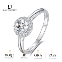 Bague d'Anniversaire en Argent S925 avec Moissanite Ronde Incolore Certifiée GRA, Testée et Vérifiée par Stylo, Fournisseur de Bijoux en Gros ODM
