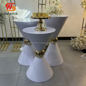 Plinthe de gâteau en métal blanc décoratif pour événements de mariage en usine lisse Plinthe pour gâteau Table à dessert - Product Image 1
