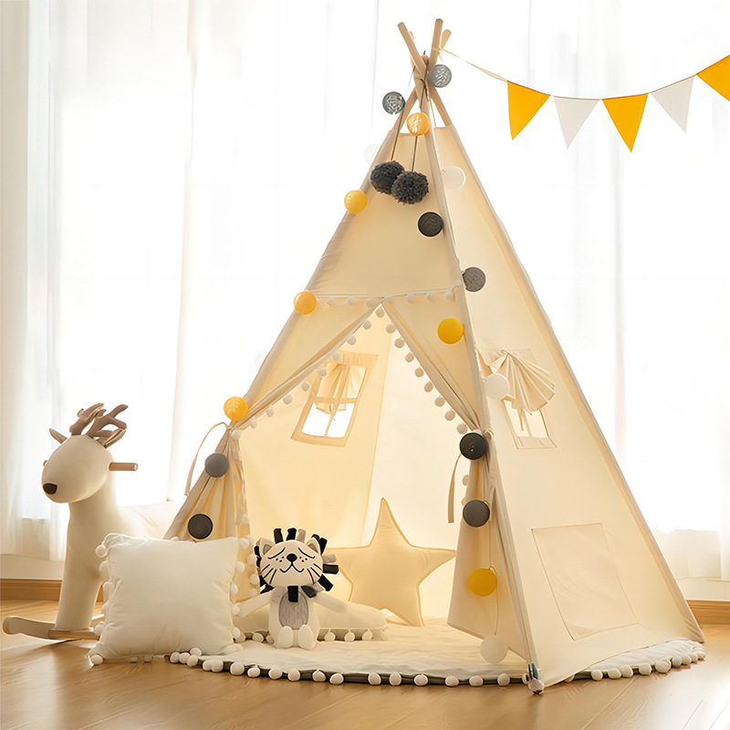 5 pole-beige-each size 110cm,high 165cm
