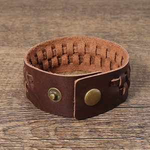 Pulsera de Cuero con Hebilla Ancha y Remaches Estilo Punk, Brazalete de Cáñamo Trenzado para Hombre y Mujer, Regalo de Joyería - Product Image 4