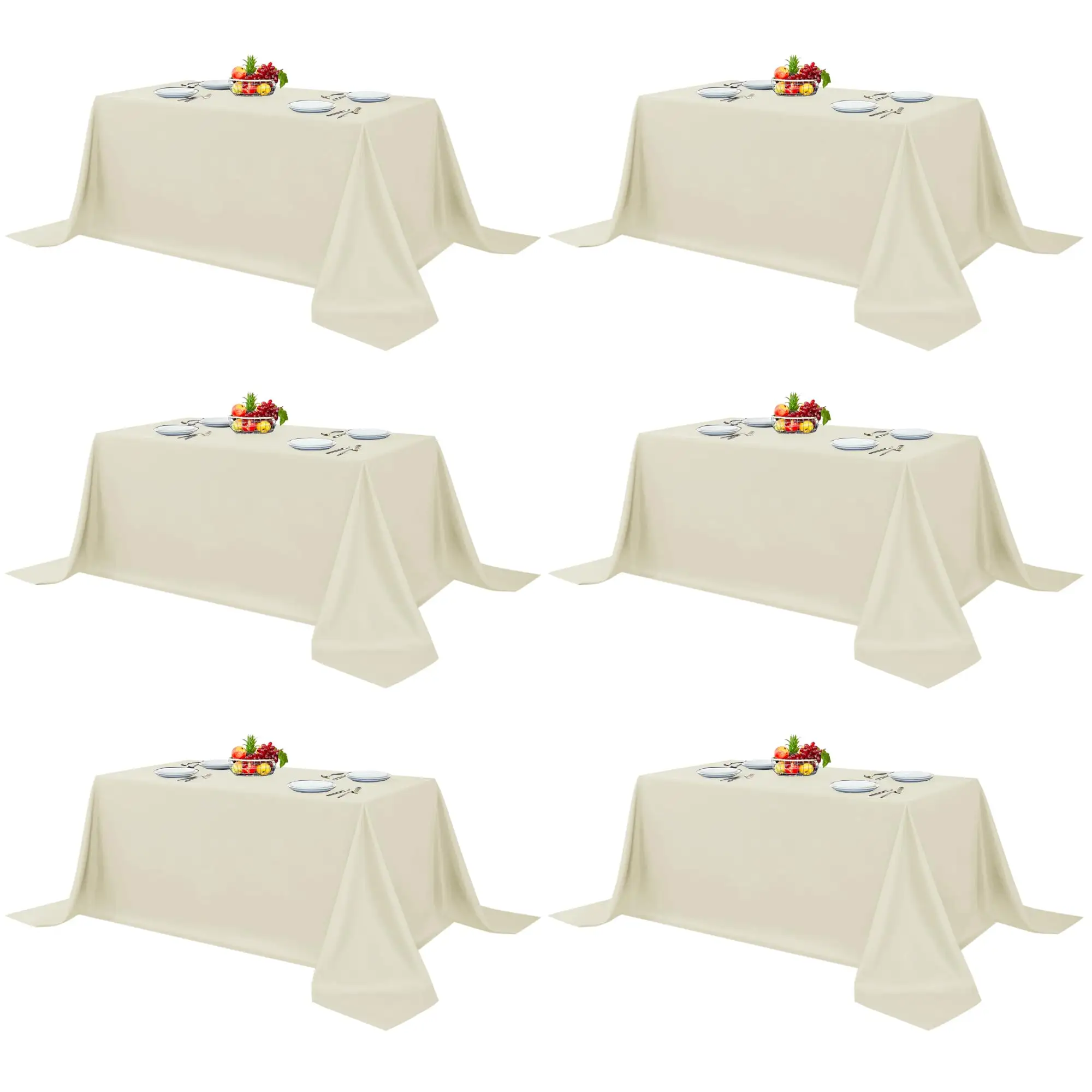 Roupas de mesa resistentes a manchas e laváveis, capas de mesa em tecido de poliéster personalizadas por atacado