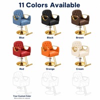 Fauteuil de Barbier Inclinable Moderne en Gros, 11 Couleurs, Accoudoirs Argentés et Dorés, Siège Pivotant pour Salon de Coiffure et Fournitures de Coiffage