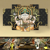 Art décoratif éléphant : Élégante décoration murale thaïlandaise pour salon ; Murale de salle à manger de style thaïlandais et d'Asie du Sud-Est