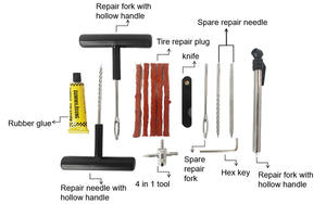Kit de Reparo de Pneus - Kit de Reparo de Pneus Sem Câmara com Plugues de Reparo Fortes em Aço Carbono para Motocicleta - Product Image 4