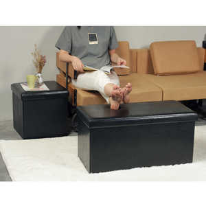 Bailey nuovo arrivo <span class=keywords><strong>Pouf</strong></span> in <span class=keywords><strong>ecopelle</strong></span> sgabello ottomano comodo arredo esterno ottomano con riporre - Product Image 3