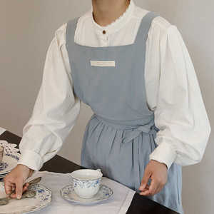 Nouvel <span class=keywords><strong>tablier</strong></span> en coton filé à l'anneau avec poches et bretelles croisées réglables pour <span class=keywords><strong>femme</strong></span>, idéal pour la cuisine, le jardinage, la <span class=keywords><strong>poterie</strong></span> et les fleuristes - Product Image 4