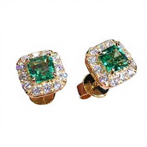Fashion Flowe Plated Zircon <b>Stud</b> Earrings Simple and Elegant for Women in Green Blue White - Product Image 4