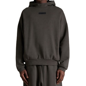 Hot New Oversize recadrée pull à capuche hommes polaire doublé col montant goutte épaule tricoté lettre motif personnalisé en caoutchouc à capuche - Product Image 2