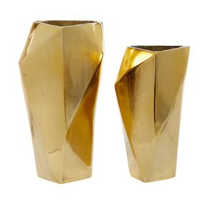 Bouteille Forme Or Poli Pot De Fleur Royal Look Maison Jardin Décoration En Métal Fleur Vase De Noce Table Décor Vases - Product Image 2