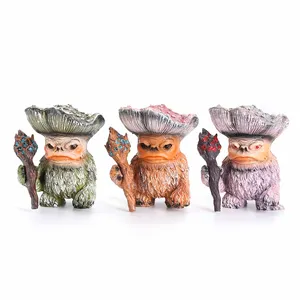 Outdoor Cartoon Mushroom Monster Elf Shaman Troll resina artesanato jardim decorações jardinagem decorações