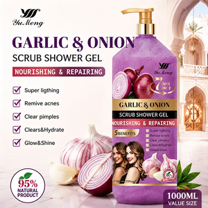 Gel Douche Exfoliant et Hydratant YuMeng à l'<span class=keywords><strong>Ail</strong></span> et à l'Oignon 1000ml – Nourrissant, Réparateur, Exfoliant – Lavant Corporel OEM Marque Privée - Product Image 1