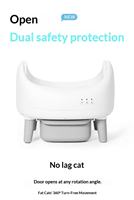 Litière pour chat automatique à double capteur de sécurité, grande capacité 68L, contrôle des odeurs, contrôle par application, gris-blanc, best-seller