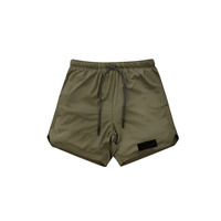 Short de survêtement athlétique pour hommes, taille élastique, décontracté, motif uni, anti-rides, pour la course à pied, en polyester teint uni, vente en gros