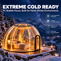 Dôme de Glamping Transparent Isolé Thermiquement pour Hiver Extrême : Maison Bulle PC Prête à l'Emploi pour Projets de Stations de Neige