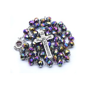 Rosarios de Cristal Coloridos, Collares Católicos para la <span class=keywords><strong>Primera</strong></span> Comunión, Regalo de Oración - Product Image 2