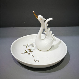 أطباق فواكه سيراميك عالية القدم صينية تقديم أطباق باردة حلويات مكسرات شاي حفلات أوروبا أنيقة - Product Image 4