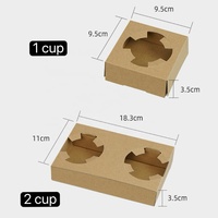 Bandeja de cartón corrugado Kraft para café, portavasos para llevar, soporte personalizado para 1-4 tazas con impresión para empaque de cafetería