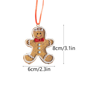Adornos de árbol de <span class=keywords><strong>Navidad</strong></span> al por mayor, bonitos adornos colgantes de <span class=keywords><strong>Navidad</strong></span> artesanales de resina de pan de jengibre - Product Image 6