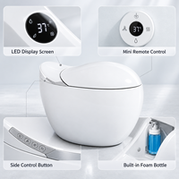 WC intelligent électrique de luxe monobloc en céramique avec bidet intégré, siège chauffant, séchoir à air chaud et chasse d'eau automatique