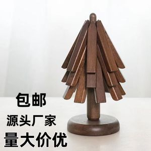 Wooden Tree Shaped Coaster Solid Wood Heat Insulation Mat For Home Decoration <b>Teacup</b> Placemat - Product Image 1