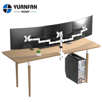 MD6463W 13 "-27" 10kg Bras articulé à triple moniteur économique Support de bureau à 3 écrans Support pour ordinateur Support VESA