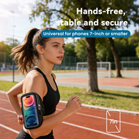 Brazalete Deportivo para Celular con Pantalla Táctil, Impermeable, Transpirable, Resistente a Impactos, con Cierre, de Poliéster y PVC, Superventas
