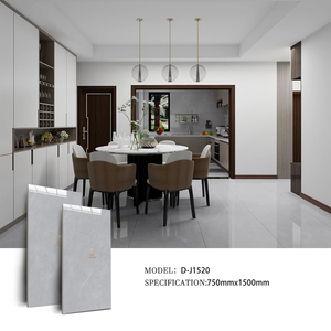 กระเบื้องหินอ่อนสีขาวเงาขนาด 750*1500 มม. สำหรับปูพื้นและผนังภายในบ้าน ห้องนั่งเล่น ขายส่งจากโรงงาน - Product Image 6