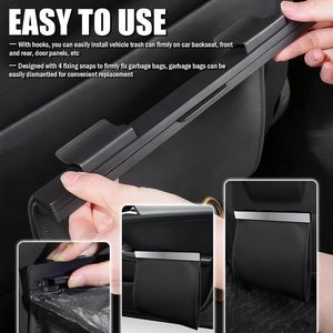 <b>Car</b> Magnetic Trash Bag Leather Hanging Storage Rectangular Waterproof Multi Functional For <b>Car</b> <b>Interior</b> Cleaning - Product Image 2