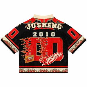 Maglia da Calcio Retrò da Uomo All'ingrosso, Oversize, Lavorata a Maglia, con Stampa a Lettere, Stile Vintage, Unisex, 100% Cotone - Product Image 1